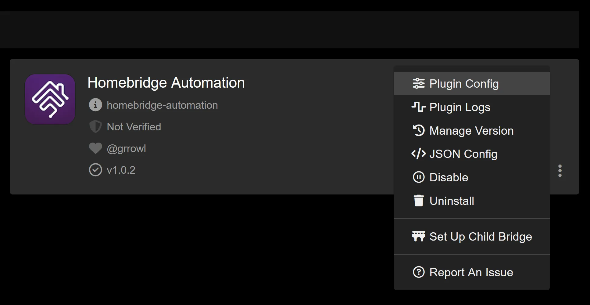 Homebridge Automation Plugin Config